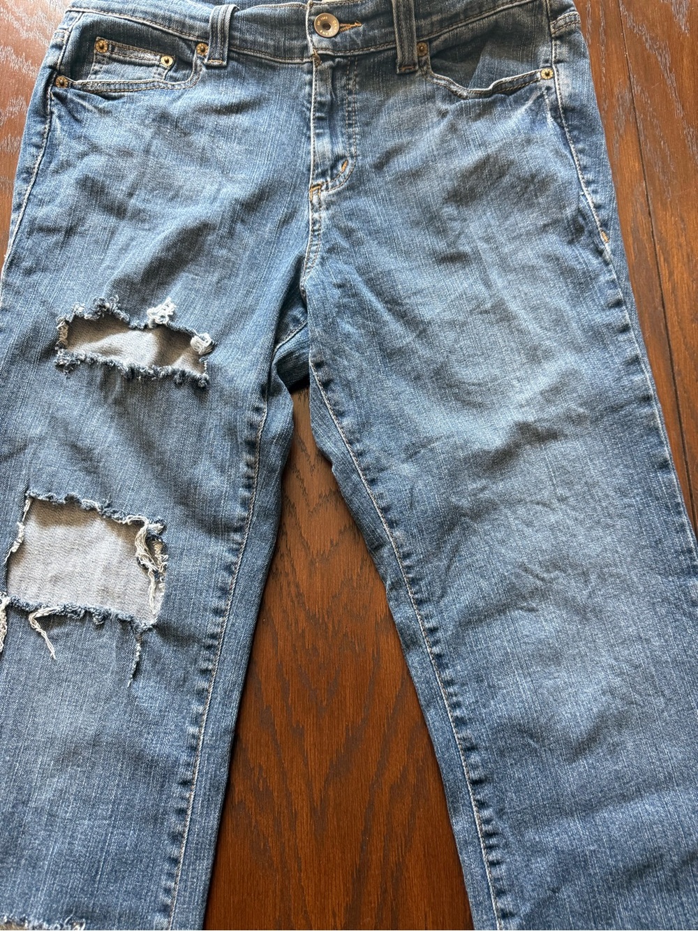 Distressed DKNY Blue Denim Jeans